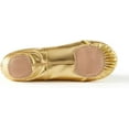 thumbnail image 5 of Missfiona Girl Ballet Dance Shoes Soft Leather Ballet Slippers for Toddler/Little Kid/Big Kid(Gold,10.5 Toddler), 5 of 6