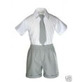 thumbnail image 4 of New Boy Infant & Toddler Formal Eton Lt. Gray Vest Shorts Suit S M L XL 2T 3T 4T, 4 of 9