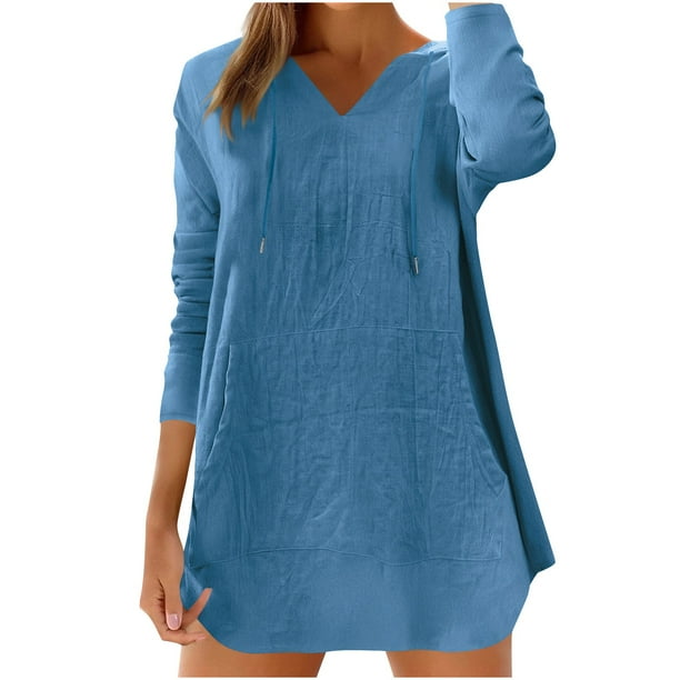 Vestidos Casuales Para Mujer, Blusas De Mujer De Moda Camisetas sueltas de verano con cuello en V y manga corta para mujer