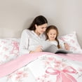 thumbnail image 4 of Manfei Pink Floral Twin Comforter Sets,Girls Personalized Letter A Bedding Set,Pink Reversible,2 Pieces,1 Comforter and 1 Pillowcase, 4 of 7