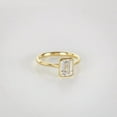 thumbnail image 2 of 2Ct Lab Created Diamond Emerald Cut Solitaire Bezel Set Engagement Cute Ring 14K Yellow Gold Plated, 2 of 3