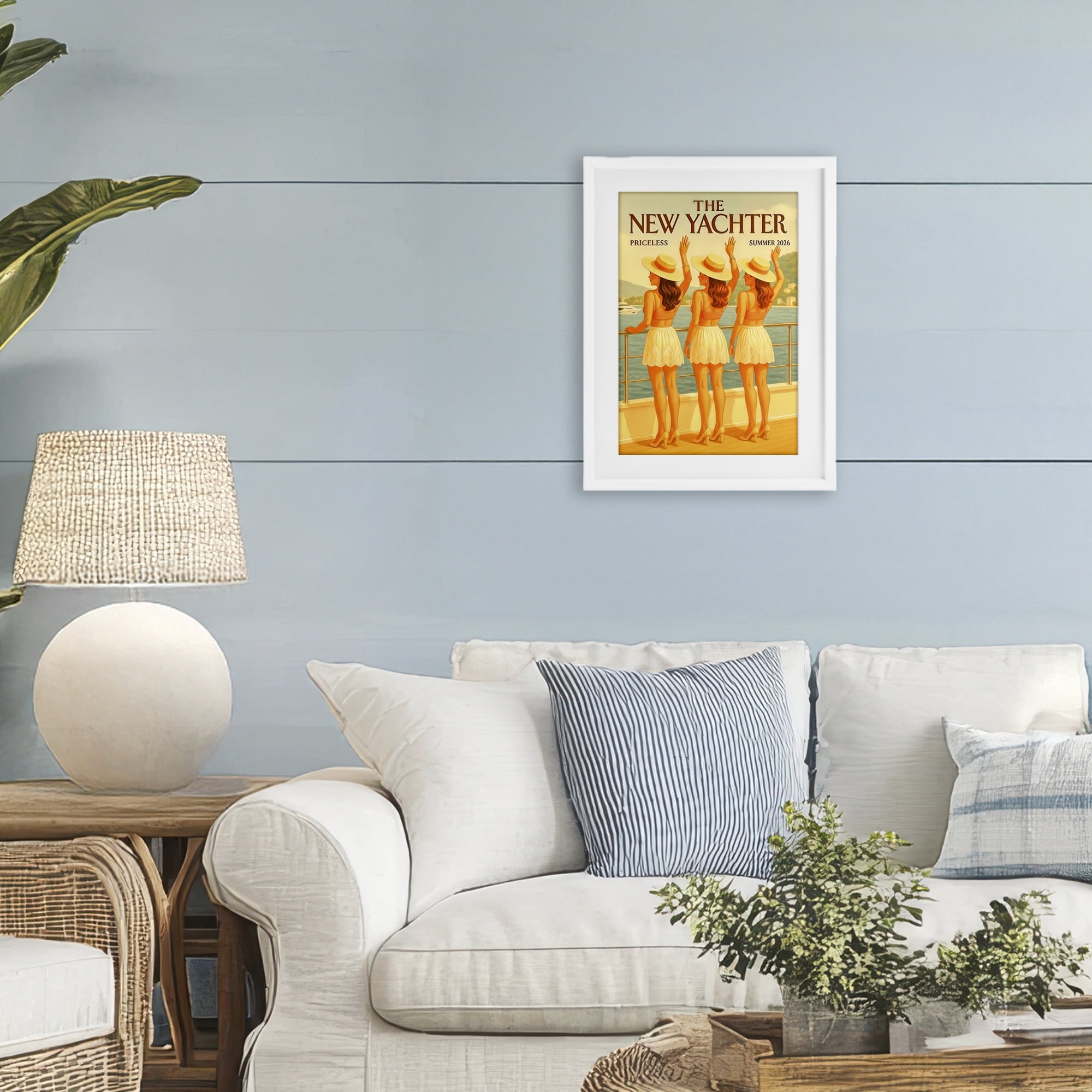 Stupell Industries Magazine Parody Fashion Trio White Framed Print Under Glass, design by Grotto Studios