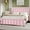 Pink, variant on 4 EVER WINNER Twin Bed Frame, Velvet Upholstered Bed Frame with Diamond Headboard, Black Bed Frame Twin Size , Black