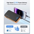 thumbnail image 2 of Cargador portátil Power Bank LENGSUM 32000 mAh con cables naranja, 2 of 8