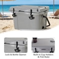 thumbnail image 6 of 25QT Portable Insulated Hard Cooler, 5-7 Day Ice Retention Cooler with Bottle Opener & Cup Holders, Rotomolded Ice Chest for Camping, Fishing, Beach & Outdoor Adventures, Navy Blue, 6 of 11