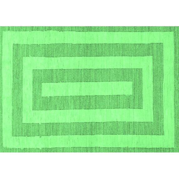 Ahgly Company Indoor Rectangle Solid Emerald Green Modern Area Rugs, 4' x 6'