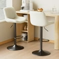 thumbnail image 4 of Fijinhom Swivel Bar Stools Set of 1 with Backs, Adjustable Counter Height Island Chairs, Tech Fabric, White, 4 of 11