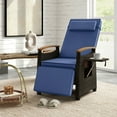 thumbnail image 4 of Gymax 2PCS Patio Rattan Lounge Chair PE Wicker Recliner Chair w/ Adjustable Backrest & Footrest Navy, 4 of 10