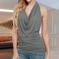 thumbnail image 2 of Aihuaihua Women's Drape Cowl Neck Sleeveless Backless Vest Tank Top Blouse, 2 of 4