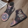 thumbnail image 4 of POLERO Dragon Purple Mandala Floral High Tops Athletic Sneakers for Women Men Lace-Up Walking Barefoot Sneaker High Mid Ankle Support Walking Fitness Travel Trainer Strap Shoes, 4 of 7