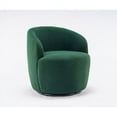 thumbnail image 5 of Swivel Accent Armchair,Modern Teddy Fabric Barrel Sofa with Curved Back and Armrest,Comfy Single Sofa Chair for Living Room Bedroom Office,Green, 5 of 7