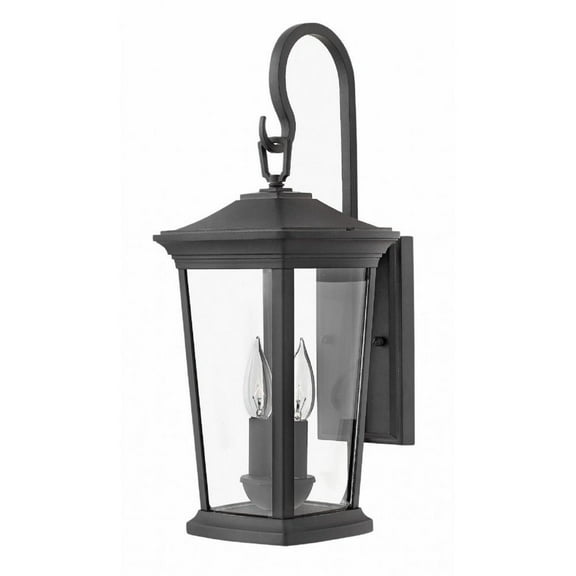 2 Light Medium Outdoor Wall Lantern in Traditional Style 8 inches Wide By 20 inches High-Museum Black Finish-Incandescent Lamping Type Bailey Street