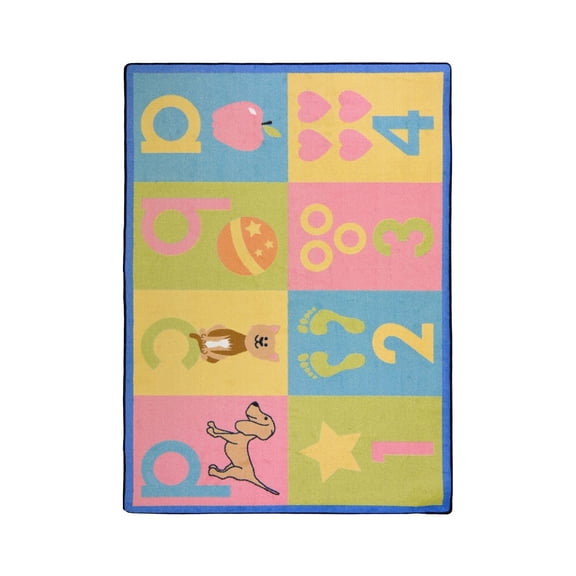 Joy Carpets Kid Essentials Infants & Toddlers Toddler Basics Rectangle Rug 3'10" x 5'4" Soft