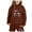 Brown, variant on Teen Girls Clothes 2 Piece Children's Fashion Casual Printed Long Sleeved Hooded Top Hoodie Pants Suit Cute Outfits for 2-3 Years
