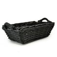 thumbnail image 1 of Rectangular Tray with Wood Handle Basket - Black 15in, 1 of 3