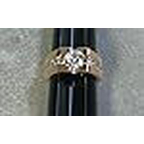 R.S. Covenant 084 sz 10 Gold Band with Cubic Zirconia Diamonds