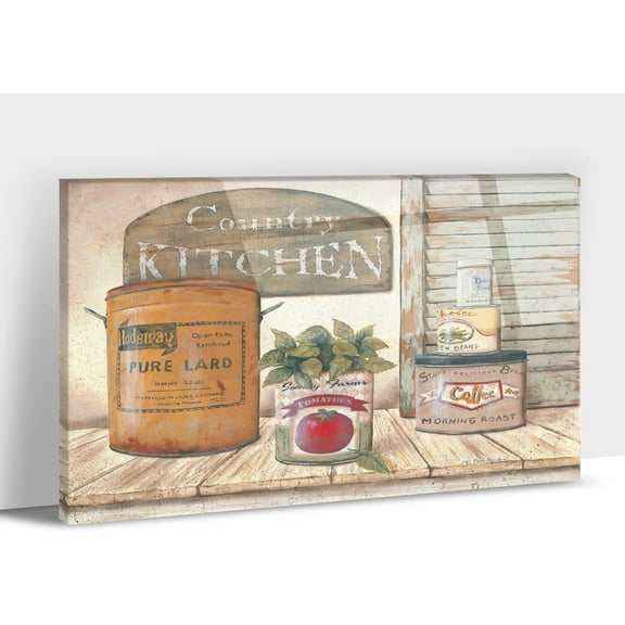 Farmhouse Kitchen Wall Art, Rustic Kitchen Canvas Prints Wall Art, Country Kitchen Signs Wall Decor, Vintage Kitchen Pictures for Living Room Dining Room, Modern Home Kitchen Decorations 12x18 Inches