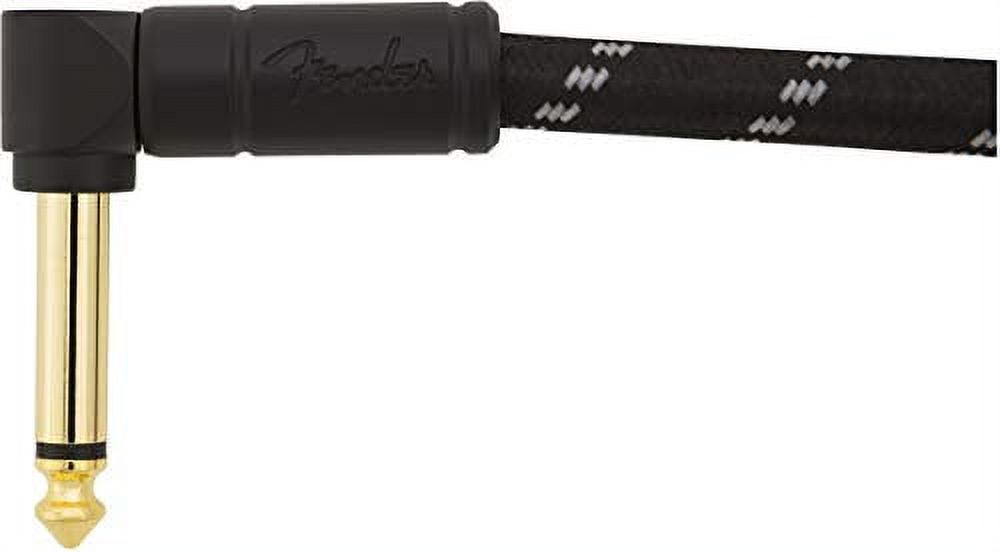 Genuine Fender® 1' Deluxe Series Instrument Cable Black Tweed  0990820095 1 foot