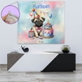 thumbnail image 4 of Happy Birthday Cute Puppy Pug with Cake Gifts Party Hat Tapestry Dog Lover Gifts Wall Hanging Backdrop Home Decor - 00029, 4 of 5