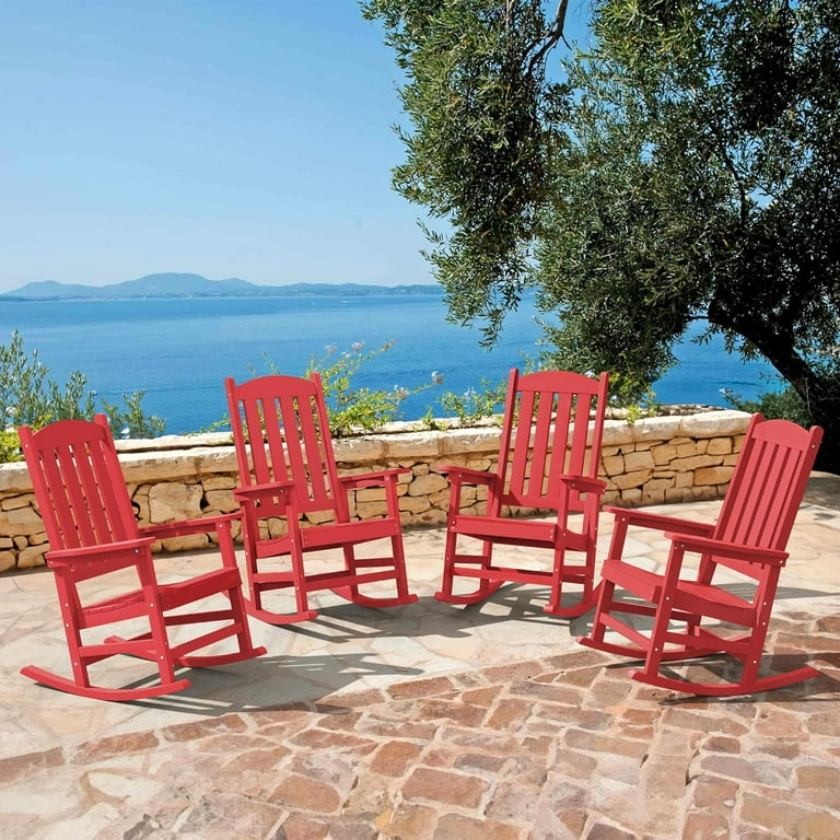 Dycanpo Outdoor Rocking Chair for Porch, Weather Resistant Outdoor