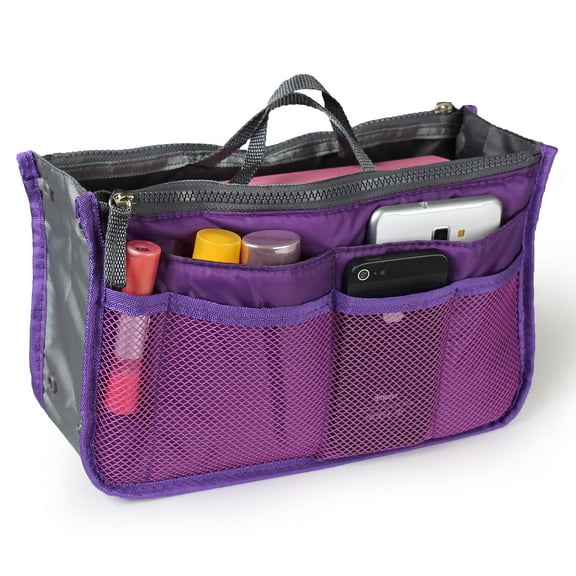 Moclever Women Makeup Bags Travel Handbag Organiser Cosmetics Organizer Bag with Hand Strap, Purple