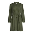 thumbnail image 5 of Time and Tru Women's Smocked Neck Mini Dress with Long Sleeves, Sizes XS-XXXL, 5 of 5