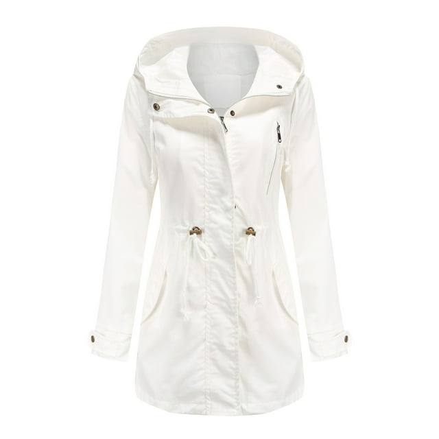 CEHVOM Manteau de Pluie Uni pour Femmes Manteaux d'Extérieur Imperméable à Capuche Coupe-Vent Liquidation