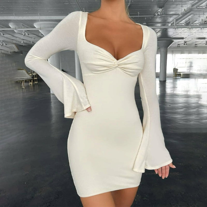 long sleeve short skirt dress