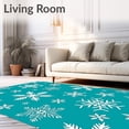 thumbnail image 2 of ODIKA 5'x7' Machine Washable Non-Slip Area Rug, Magical Crystal Flurry Season Welcome Entrance High Traffic Rug, Blue, 629859, 2 of 7