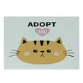 thumbnail image 1 of Cat Cutting Board, Adopt Me Calligraphy with a Cartoon Style Face, Decorative Tempered Glass Cutting and Serving Board, in 3 Sizes, by Ambesonne, 1 of 2