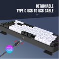 thumbnail image 4 of Clavier Mécanique V200, Clavier de Jeu Filaire Rétroéclairé RVB à 68 Touches, Clavier de Bureau Filaire USB Programmable Ergonomique et Compact pour Ordinateur Portable PC, Interchangeable à Chaud, 4 of 7