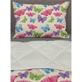 thumbnail image 3 of Modern Comforter & Sham Bedding Set, Colorful Butterflies in Vibrant Tones Moths Wings Girls Design, 3 pcs Duvet Set Microfiber Filling Quilt, 5 Sizes, Multicolor, by Ambesonne, 3 of 4
