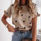 thumbnail image 2 of Moda Mujer Verano Casual Manga Corta Cuello Redondo Estampado Blusa Camiseta Wmkox8yi bvn1634, 2 of 8