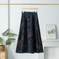 thumbnail image 2 of Nueva llegada Falda midi de seda auténtica para mujer Falda de seda morera vintage de longitud media con nubes fragantes, 2 of 4