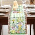 thumbnail image 3 of Table Runners 72 Inches Long Dress Scarves, Easter Farmhouse Kitchen Table Runner, Coffee Tablerunners, Gnomes Flowers Duck Eggs Green Lattice Wooden 16x72 Inch, 3 of 9