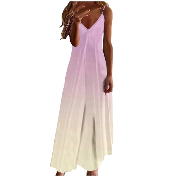V Cuello Vestidos de Verano para las Mujeres 2025 Impresión sin Mangas Cuello Redondo Vestido Casual, Imitación Algodón Tirar Marco
