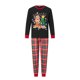 thumbnail image 2 of Pijamas navideños familiares a juego, pelele para bebé/camiseta de manga larga con estampado de árbol de Navidad y ciervos y pantalón a cuadros., 2 of 10