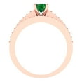 thumbnail image 4 of Clara Pucci 14K Rose Gold 0.86 Simulated Emerald Engraveable Engagement Ring + Wedding Band Set, 4 of 7