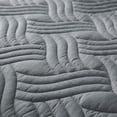 thumbnail image 6 of 3 Pieces Quilt Set Queen Size, Soft Microfiber Lightweight Bedspread Coverlet Bed Cover (Wave Pattern) for All Seasons, Dark Grey, 6 of 6