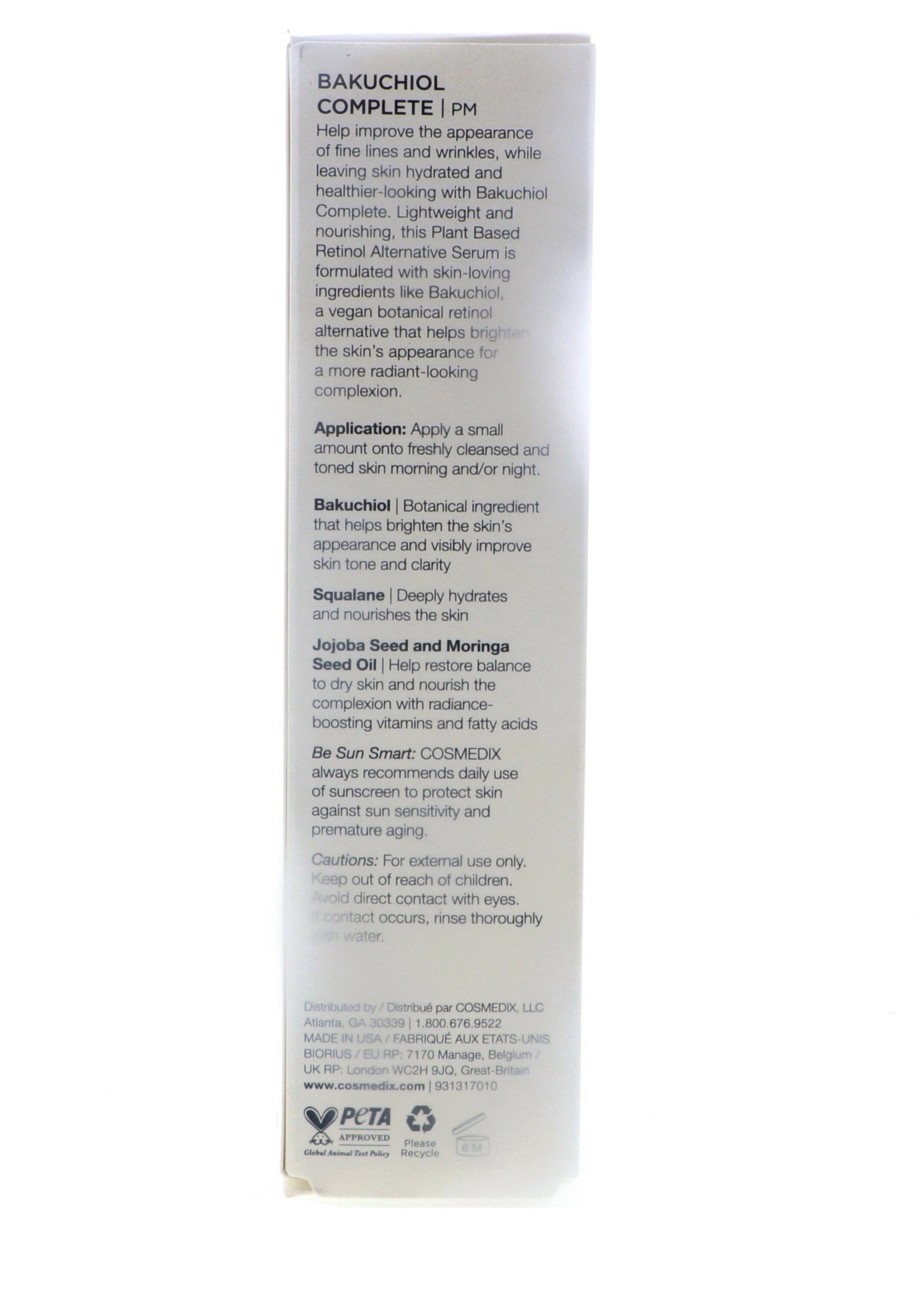 CosMedix Bakuchiol Complete Plant-Based Retinol Alternative Serum, 1 oz