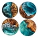 thumbnail image 2 of Juego de 4 piezas para posavasos de madera, alfombra de vasos de madera Ocean & Tropical, montañas rusas de madera termoaislantes, protección de mesa cuadrada multicolor de 10x10 cm, 2 of 6