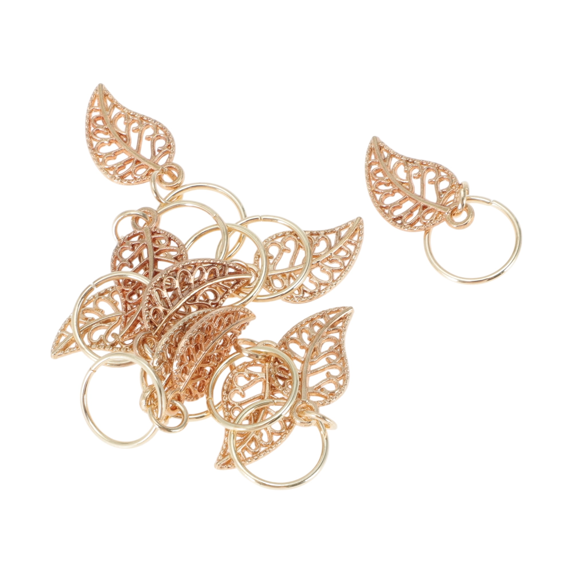 Unique Bargains Wings Hair Ring Pendants 10 Pcs [Small Leaves]