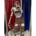 thumbnail image 4 of Y2k Grunge Trend Vintage Jeans For Women Long Denim Pants Waisted Jeans Ripped Loose Jeans Fashion Streetwear Brown Wash Extreme Ripped Design, 4 of 6