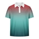 thumbnail image 4 of Blusa y camisa de manga corta con cuello vuelto para hombre, top estampado degradado, top/camisa informal de manga corta con solapa, tops para hombre, 4 of 5