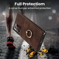 thumbnail image 2 of Allytech Case for Samsung Galaxy Note 20 Ultra 6.9 inch,Shockproof Premium PU Leather Finger Ring Holder ID Credit Card Slots Phone Case Cover,Coffee, 2 of 8