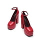 thumbnail image 5 of DREAM PAIRS Zapatos de Plataforma con Tacón Grueso Rojo Talla 8.5, 5 of 7