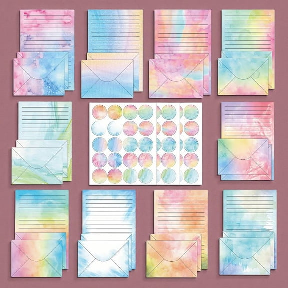 160Packs  Stationery Paper Set Watercolor Design Decorative Paper Letter Writing