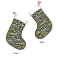 thumbnail image 3 of Balery Modern Yellow Excavator Pattern Christmas Stockings with Initials, 18" Large Knit Christmas Stocking,Xmas Stocking for Kids, Holiday and Family Stocking, 3 of 7