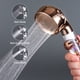 thumbnail image 4 of Cabezal de ducha de mano con ventilador Turbo Interruptor de pausa de encendido / apagado de 3 posic Abanopi Dorado/Tipo 1, 4 of 7