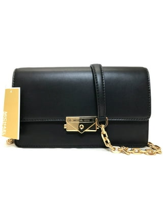 Chain Link Short Acrylic Purse Strap in Jet Black